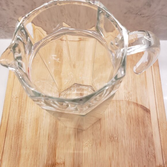 Vintage Octagonal Clear Glass Pitcher - Picture 2 of 7